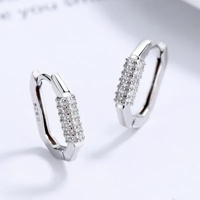 Bông Tai Bạc Nữ Nam đính đá CZ Mael LILI 132217 2