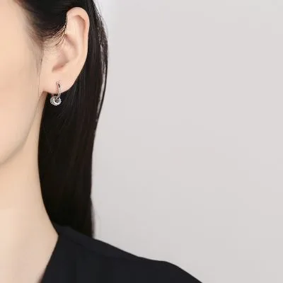 Bông Tai Bạc Nữ Nam đính đá CZ Yamileth LILI 132525 3