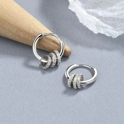 Bông Tai Bạc Nữ Nam đính đá CZ Yamileth LILI 132525 6