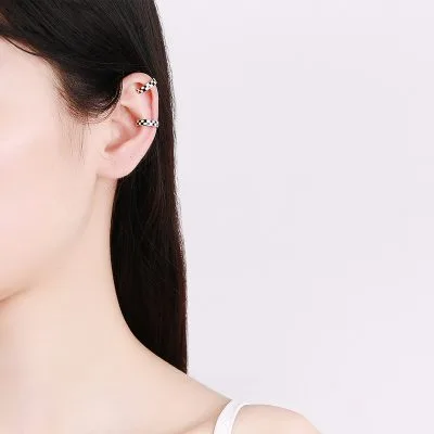 Bông Tai Bạc Nữ Nam Giả Kẹp Vành Tai Caro LILI 132671 3