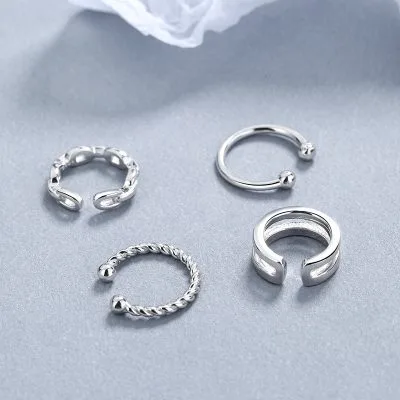 Bông Tai Bạc Nữ Nam Giả Kẹp Vành Tai Rian LILI 132606 2