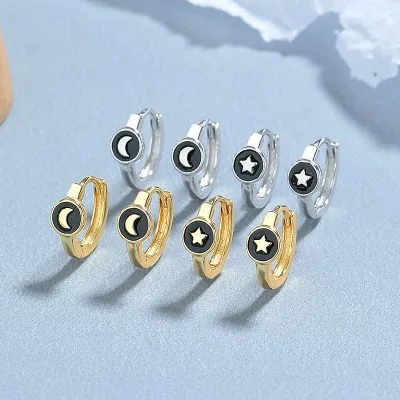 Bông Tai Bạc Nữ Nam Trăng Và Sao Ailany LILI 132060 1