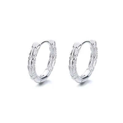 Bông Tai Bạc Nữ Nam Tròn Hình Vân Mây Chandler LILI 132401 5