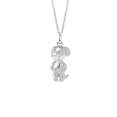 Dây Chuyền Bạc đôi đính đá CZ Cún Phi Hành Gia Aspen LILI 131585 6
