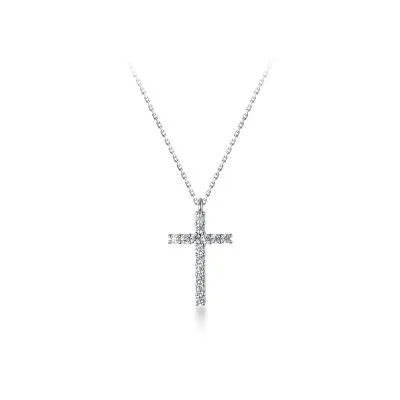 Dây Chuyền Bạc Nữ đính đá CZ Hình Chữ T Thánh Giá Chữ Thập Elsie LILI 131097 5