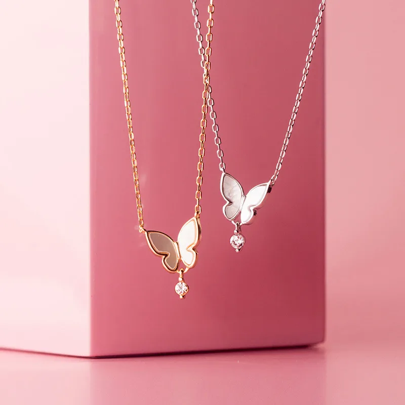Dây Chuyền Bạc Nữ đính đá CZ Hình Hồ điệp Ada LILI 131181 2