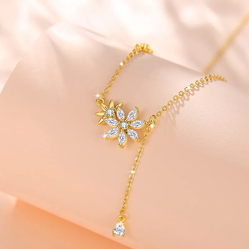 Dây Chuyền Bạc Nữ đính đá CZ Hình Hoa Hướng Dương Norah LILI 131298 4