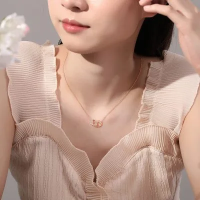 Dây Chuyền Bạc Nữ đính đá CZ Hình Trái Tim Lia LILI 131536 2
