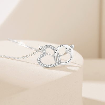 Dây Chuyền Bạc Nữ đính đá CZ Hình Trái Tim Lia LILI 131536 6
