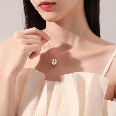 Dây Chuyền Bạc Nữ đính đá CZ Trái Tim Cỏ 4 Lá Lilah LILI 131282 3