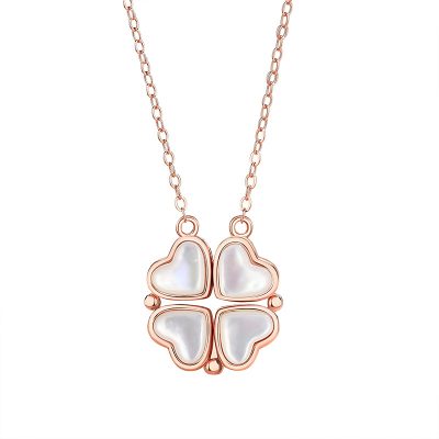 Dây Chuyền Bạc Nữ đính đá CZ Trái Tim Cỏ 4 Lá Lilah LILI 131282 5