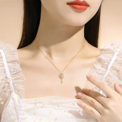 Dây Chuyền Bạc Nữ đính đá CZ Trăng Và Sao Alora LILI 131290 2