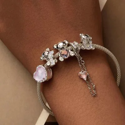 Hạt Charm Bạc Nữ đính đá CZ I Love U LILI 130846 3