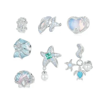 Hạt Charm Bạc Nữ đính đá CZ Love Sea LILI 130734 1