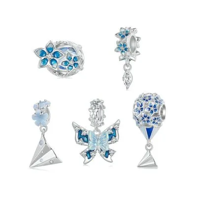 Hạt Charm Bạc Nữ đính đá CZ Hoa Hồ điệp Adalynn LILI 130766 5