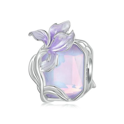 Hạt Charm Bạc Nữ đính đá CZ Hoa Hồ điệp Iris LILI 130805 8