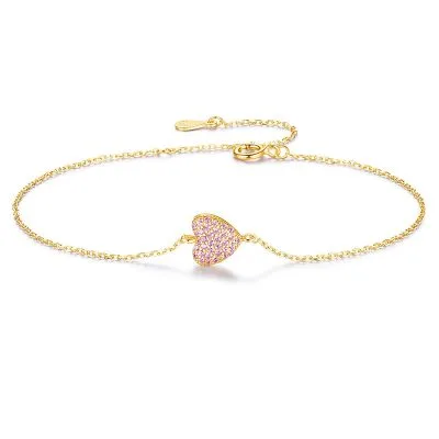 Lắc Tay Bạc Nữ đính đá CZ Hình Trái Tim Nola LILI 096236 10