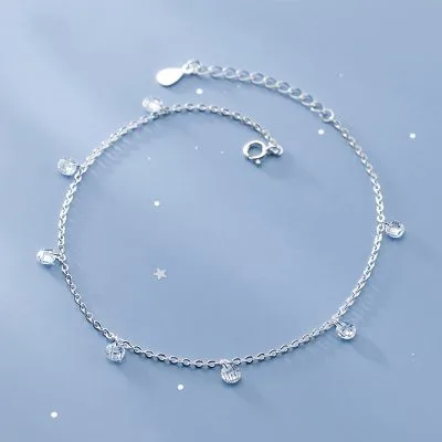 Lắc Chân Bạc Nữ đính đá CZ Aubrey LILI 130590 10