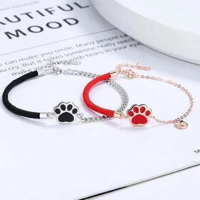 Lắc Tay Bạc Cặp đôi Chân Mèo Dễ Thương Skylar LILI 130658 2