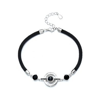 Lắc Tay Bạc Cặp đôi Tròn Cách điệu Khắc 100 Chữ I LOVE U LILI 130647 6