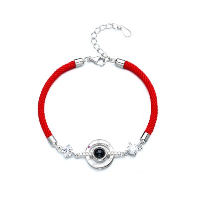 Lắc Tay Bạc Cặp đôi Tròn Cách điệu Khắc 100 Chữ I LOVE U LILI 130647 7