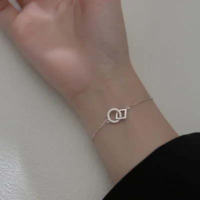 Lắc Tay Bạc Nữ Dây Rút đính đá CZ Claire LILI 130256 1