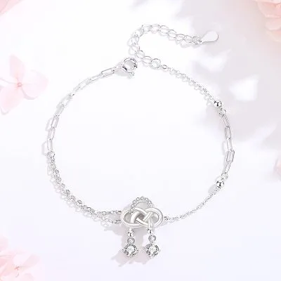 Lắc Tay Bạc Nữ đính đá CZ Hình Chiếc Nơ Xinh đẹp Iris LILI 130355 5