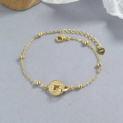 Lắc Tay Bạc Nữ đính đá CZ Hình Kim Tiền Kennedy LILI 130290 2