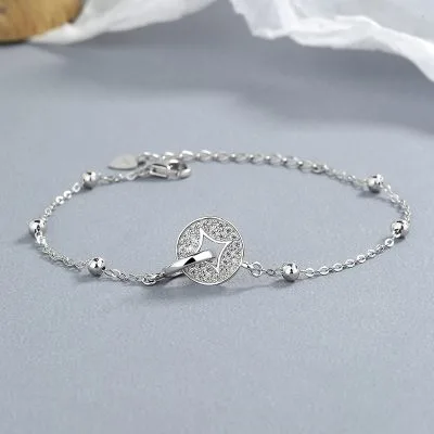 Lắc Tay Bạc Nữ đính đá CZ Hình Kim Tiền Kennedy LILI 130290 5