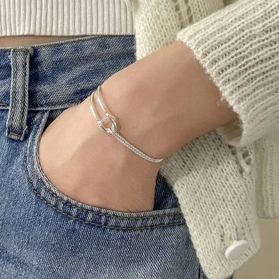 Lắc Tay Bạc Nữ Trơn Lydia LILI 130563 11
