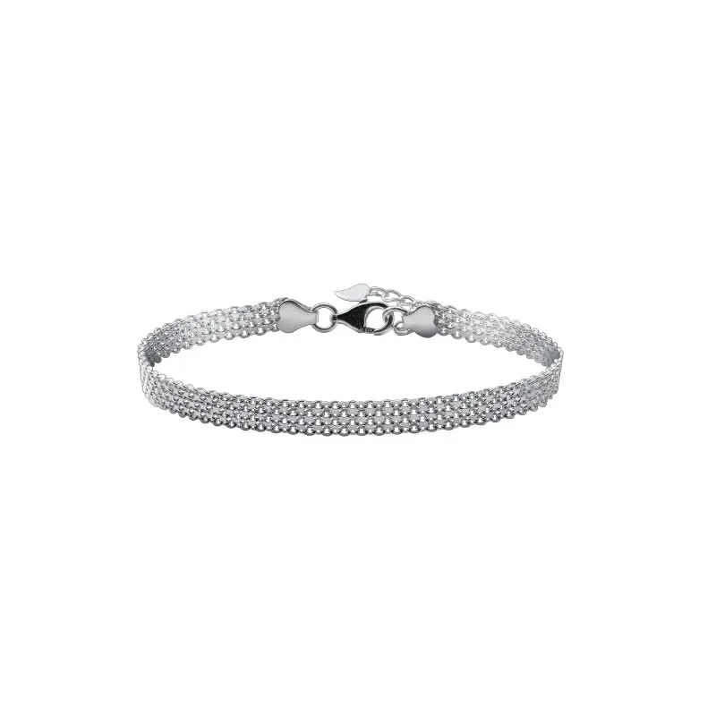 Lắc Tay Bạc Nữ Trơn Chuỗi Dẹt Gabriella LILI 130479 5