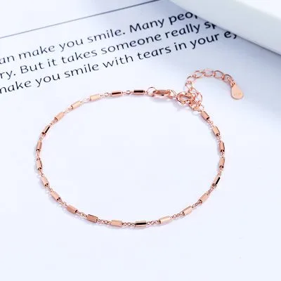 Lắc Tay Bạc Nữ Trơn Chuỗi Vuông Nhỏ Bestie LILI 130497 2