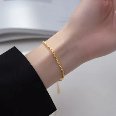 Lắc Tay Bạc Nữ Trơn Chuỗi Xoắn Millie LILI 130601 2