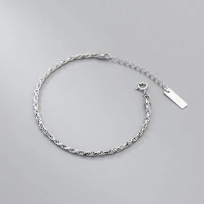 Lắc Tay Bạc Nữ Trơn Chuỗi Xoắn Millie LILI 130601 3