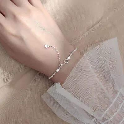 Lắc Tay Bạc Nữ Trơn Dây Xù Dạng Rút Aaliyah LILI 130455 1