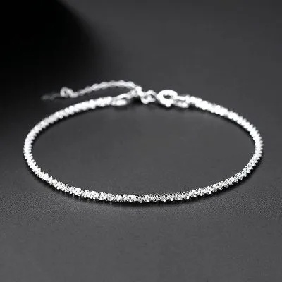 Lắc Tay Bạc Nữ Trơn Dây Xù Dạng Rút Aaliyah LILI 130455 7