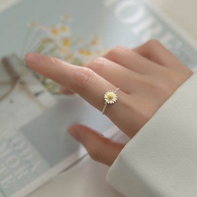 Nhẫn Bạc Nữ Dây Rút Hình Bông Hoa Cúc Hoa Mi Sienna LILI 130881 2