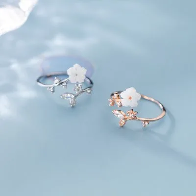 Nhẫn Bạc Nữ đính đá CZ Hình Bông Hoa Mai Esther LILI 130868 1