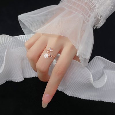Nhẫn Bạc Nữ đính đá CZ Hình Bông Hoa Mai Esther LILI 130868 4