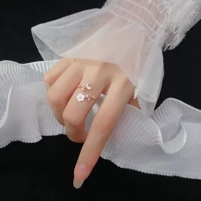 Nhẫn Bạc Nữ đính đá CZ Hình Bông Hoa Mai Esther LILI 130868 4