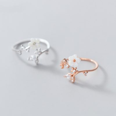 Nhẫn Bạc Nữ đính đá CZ Hình Bông Hoa Mai Esther LILI 130868 5
