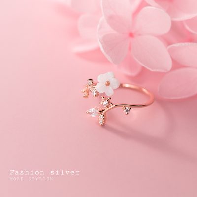 Nhẫn Bạc Nữ đính đá CZ Hình Bông Hoa Mai Esther LILI 130868 6