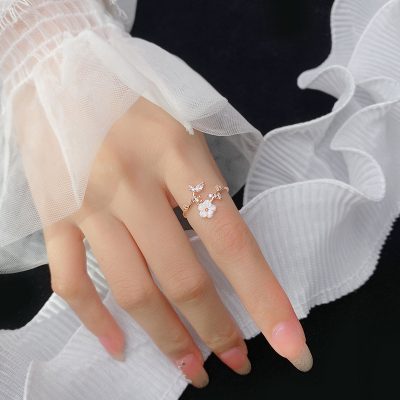 Nhẫn Bạc Nữ đính đá CZ Hình Bông Hoa Mai Esther LILI 130868 7
