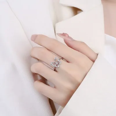 Nhẫn Bạc Nữ đính đá CZ Hình Hồ điệp Margot LILI 130940 2