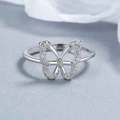 Nhẫn Bạc Nữ đính đá CZ Hình Hồ điệp Margot LILI 130940 4