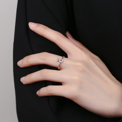 Nhẫn Bạc Nữ đính đá CZ Hình Thỏ Dễ Thương Everleigh LILI 130946 2