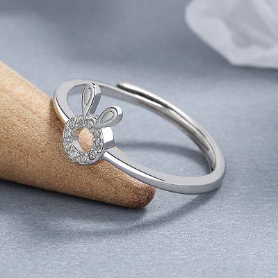 Nhẫn Bạc Nữ đính đá CZ Hình Thỏ Dễ Thương Everleigh LILI 130946 3