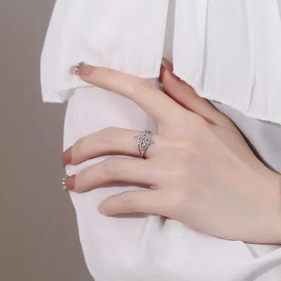 Nhẫn Bạc Nữ Hình Trăng Sao Cách điệu Valeria LILI 131000 3