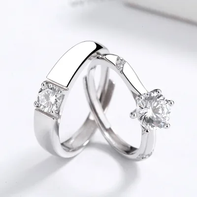 Nhẫn đôi Bạc Cặp đôi Tình Yêu đính đá CZ Anastasia LILI 131090 1