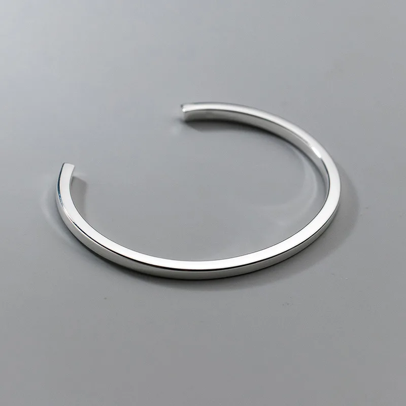 Vòng Tay Bạc đặc Nữ Trơn Dạng Cuff Liliana LILI 130472 3
